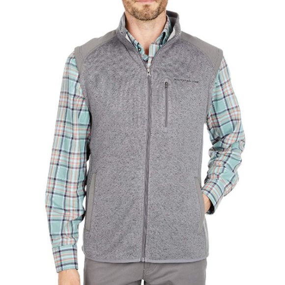 NWT Southern Tide Men's Southern Tide Leadline Vest Heather Gunmetal Large L
